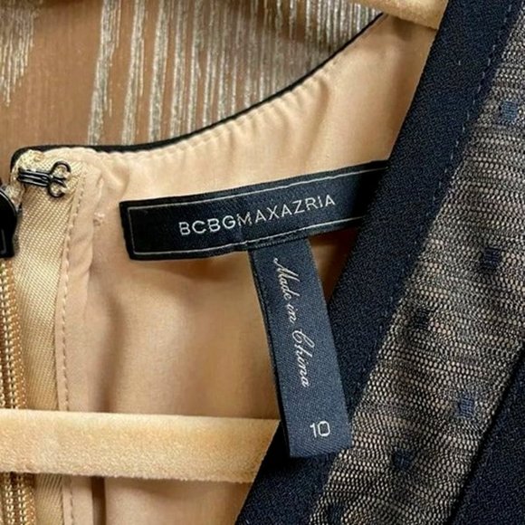 BCBG MAXAZRIA Mesh Tulle Gown Maxi Dress Black Color Size 10 $348 - Picture 3 of 9